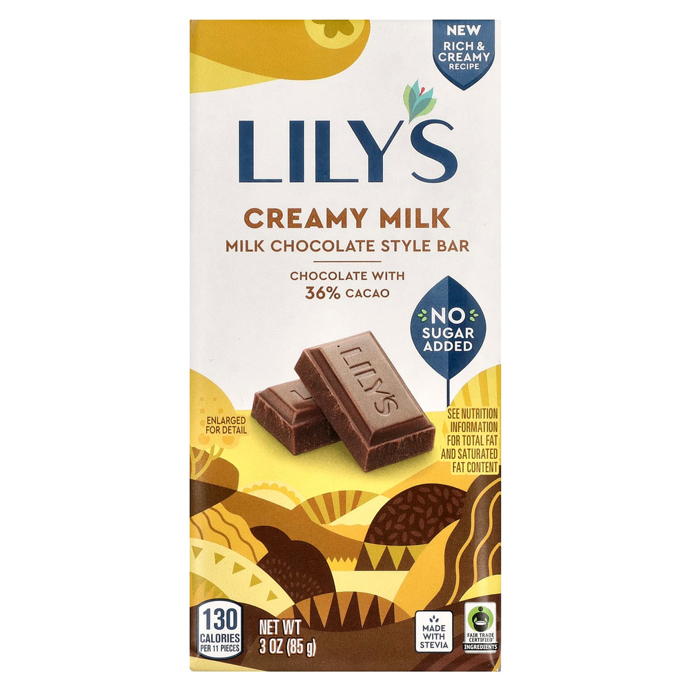Lily's Sweets, Шоколадный батончик с 40% какао, молочный, 85 г (3 унции)