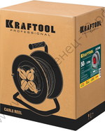 KRAFTOOL K-315, КГ 3х1.5 50м 3700Вт IP44, Силовой удлинитель на стальной катушке (55085-50)