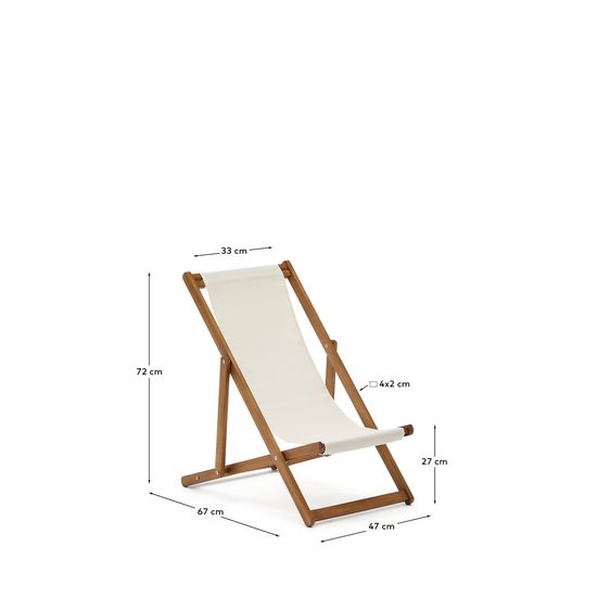 Adredna Детское складное кресло-шезлонг бежевого цвета из акации Испания La Forma