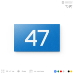 Табличка с номером 47 на дверь квартиры, для офиса, кабинета, аудитории, склада, голубая 120х70 мм, Айдентика Технолоджи