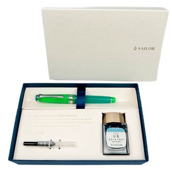 Набор с перьевой ручкой Sailor Pro Gear Aurora Borealis RT с золотым пером 14K EF и чернилами Shikiori Yamadori 20 мл (11-8628-144)