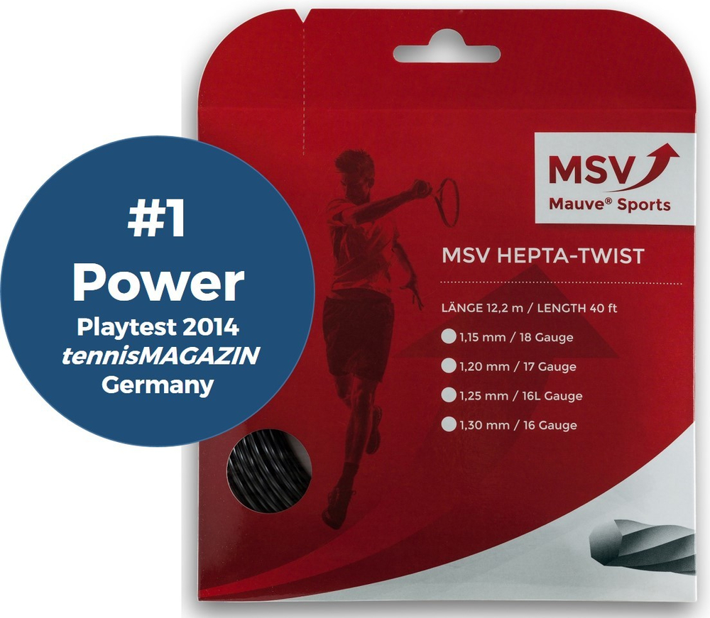 Теннисная струна MSV Hepta Twist Tennis String 12m 1,15mm anthracite