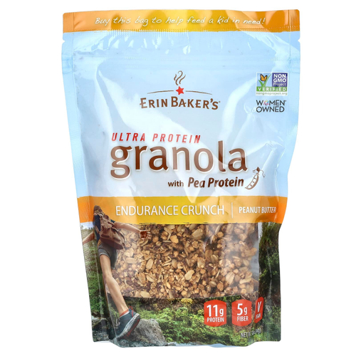 Erin Baker's, Ultra Protein Granola с гороховым протеином, арахисовая паста, 340 г (12 унций)