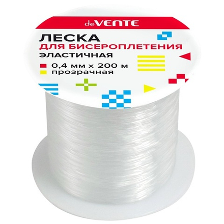 Леска д/бисера "deVENTE. Elastic Line" 0,4мм, 200м, прозрачная