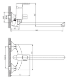 СМЕСИТЕЛЬ ДЛЯ ВАННЫ ESKO LEON ИЗЛИВ 350ММ LN31
