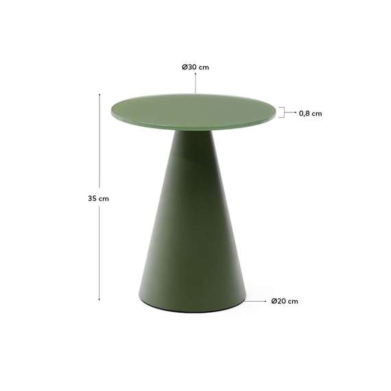 Журнальный столик Wilshire из стекла и стали зеленый Ø30cm