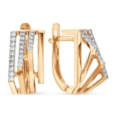 Серьги из золота с фианитами