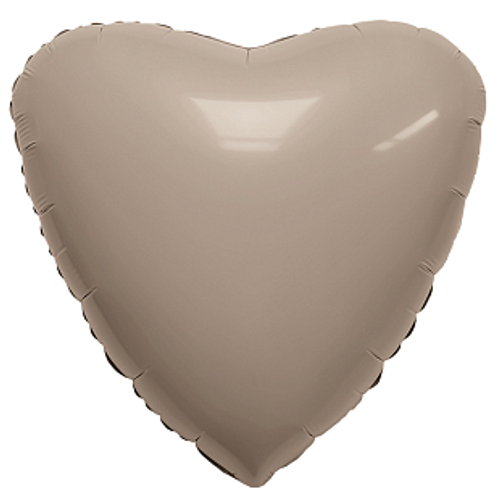Аг 30"/75 см, Сердце, Сатин Мистик, Латте, 1 шт.