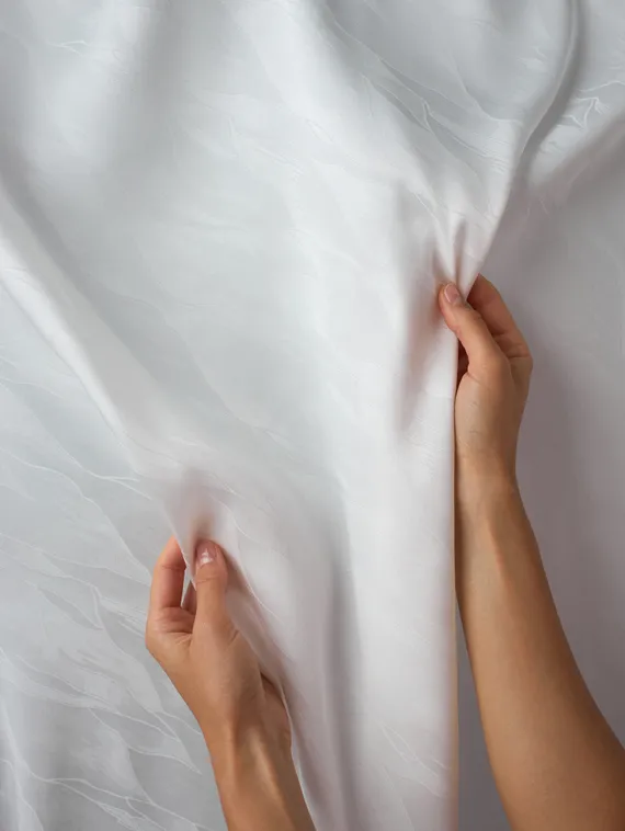 Ткань шелк Армани Жаккард, арт. 82092, дизайн "мастихин", белый