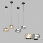 Светильник подвесной FLOA, 16 Вт, 3000К, ?280?1500 мм, металл, стекло, черный, дымчатый серый