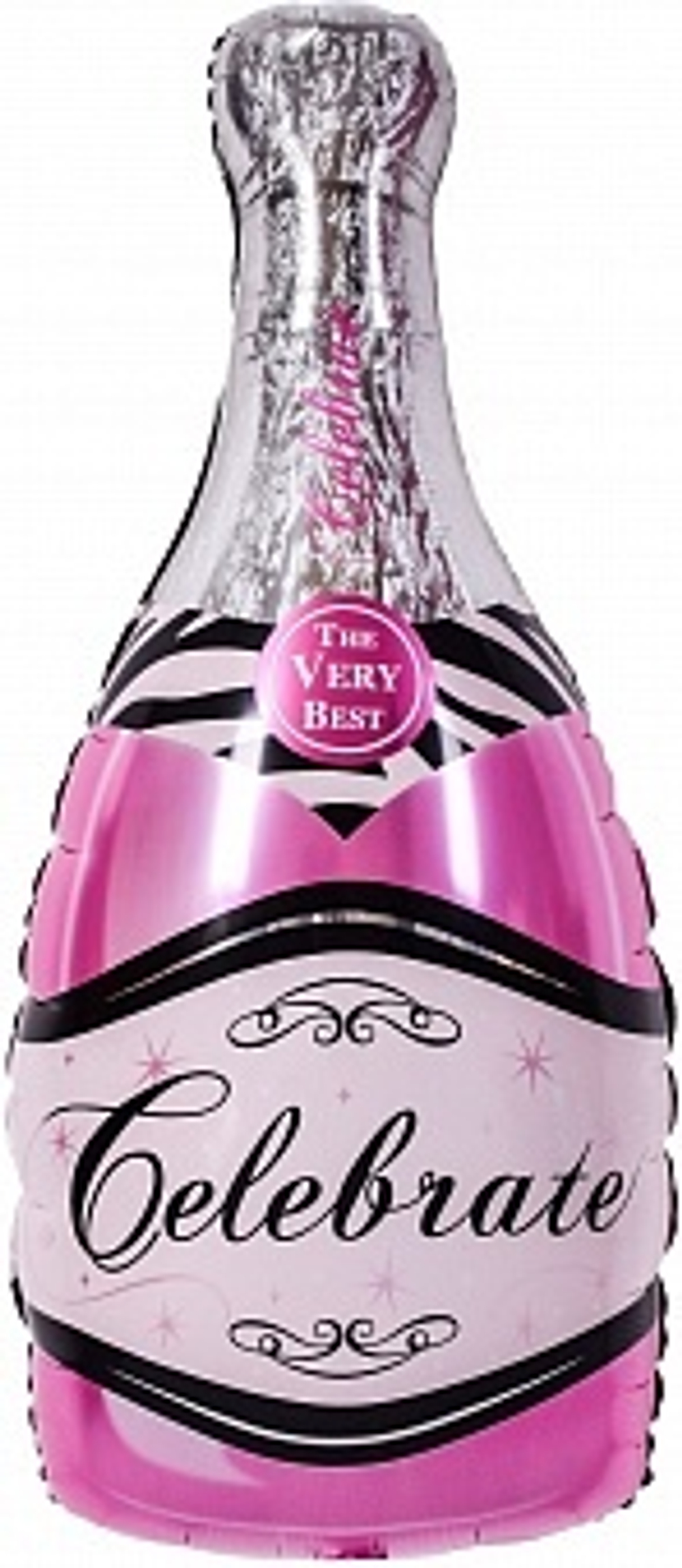 К Мини-фигура Бутылка Шампанское Розовый (14''/36 см)