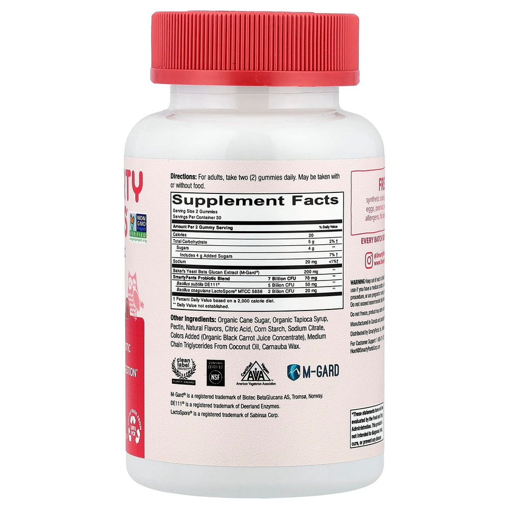 SmartyPants, пребиотики и пробиотики для взрослых, клубничный крем, 60 жевательных таблеток