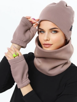 Шапка бини с начесом для хвоста, дред и кос