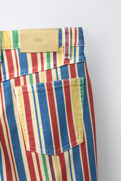 ZARA ДЖИНСЫ STRAIGHT В ПОЛОСКУ, ПОЛОСКИ