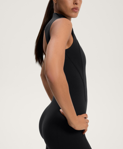 Oysho Компрессионный комбинезон на молнии, черный