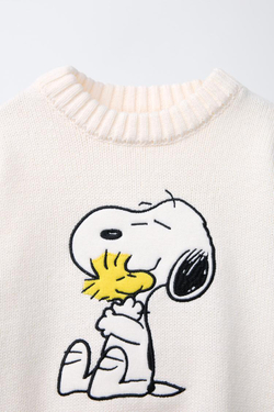 ZARA ТРИКОТАЖНЫЙ ДЖЕМПЕР SNOOPY PEANUTS™, ЭКРЮ