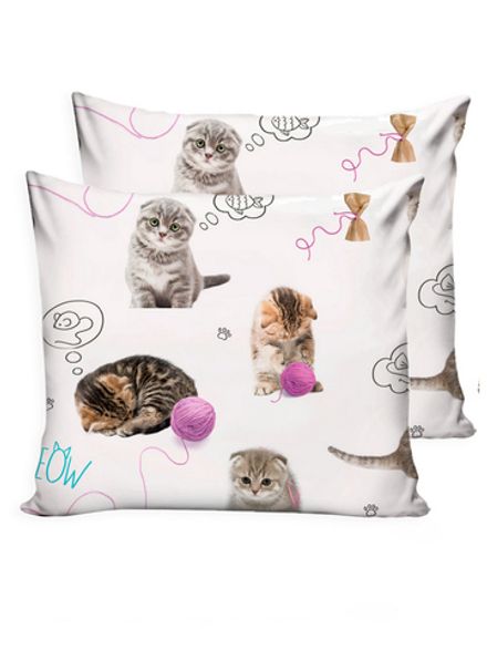 Наволочка комплект 2шт Сказка "Пушистики" 70х70 см, перкаль