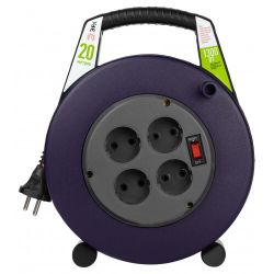 Удлинитель силовой ЭРА BPx-4-2x0,75-20m в закрытом корпусе без заземления с выключателем 4 розетки 20м ПВС 2x0,75мм2 6А