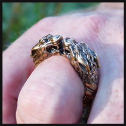 Кольцо "Кельтские волки" макси , бронза