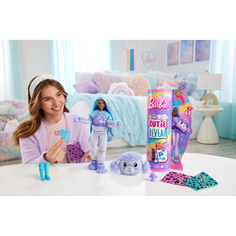 Barbie Cutie Reveal - кукла Барби Фиолетовый пудель + питомец HKR05 / артикул   HKR02 HKR05  / GTIN 194735106578