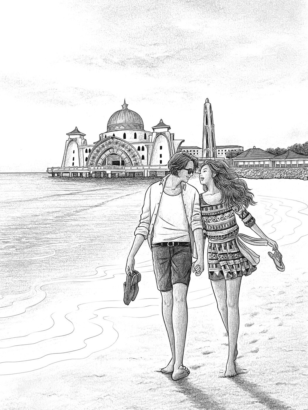 Memories. Post Card. Coloring book