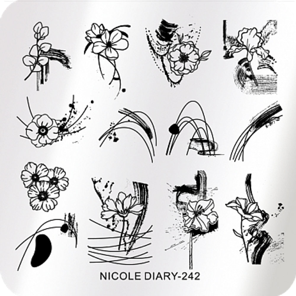 Пластина для стемпинга Nicole Diary 6*6 см 51797 ND-242