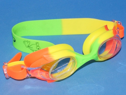 Очки для плавания подростковые LEACCO :SG700  (Оранжево-жёлто-зелёные - З)