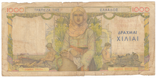 Банкнота 1000 драхм. 1935 г. Греция. G