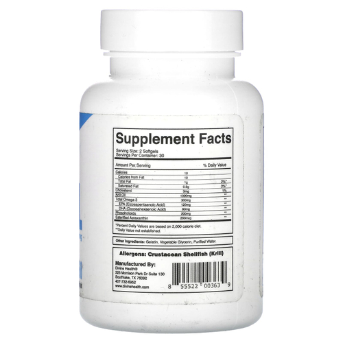Divine Health, Компания Dr. Coliber MD Living Krill, 60 мягких таблеток
