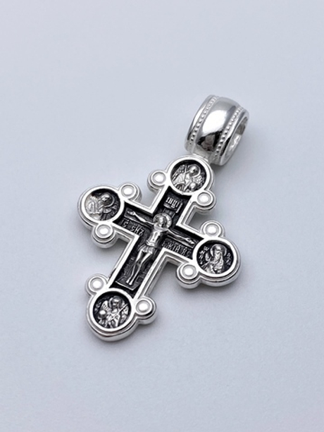 Крест из серебра/Родий,чернение