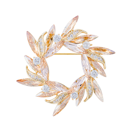 Брошь Fiore Luna ВЕНЕЦ Zircon Crystal XR14425A3 BR/G