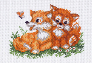 "Лисички"-1017/1 канва с рисунком