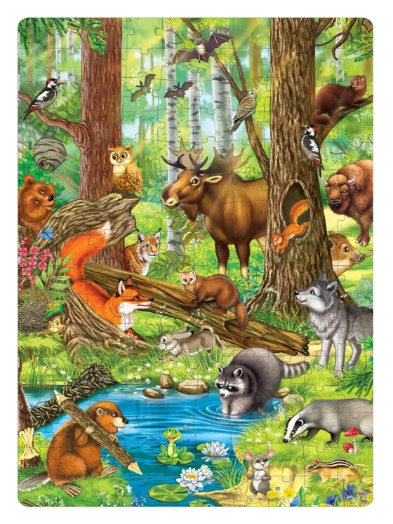 Пазл детский Лесные жители, 160 элементов