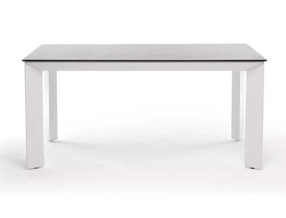 "Венето" обеденный стол из HPL 160х80см, цвет "серый гранит", каркас белый