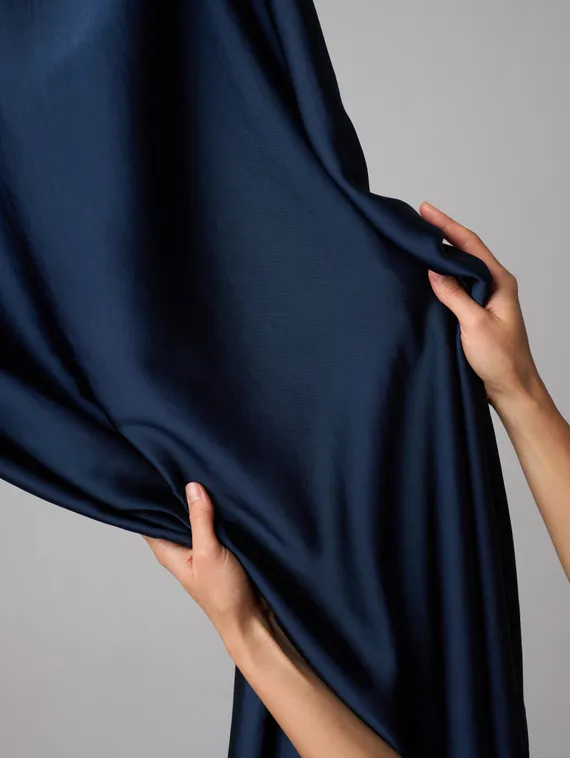 Сатин плательный двусторонний, арт. 2328, Китай, темно-синий