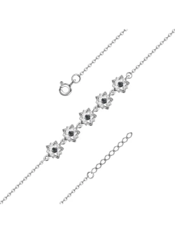 Серебряный браслет из лотосов