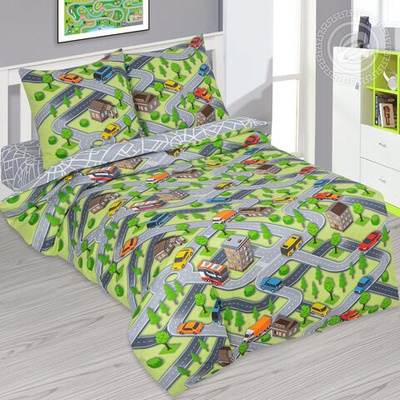 Детское постельное белье 1,5 спальное Автодром 112 АРТПОСТЕЛЬ