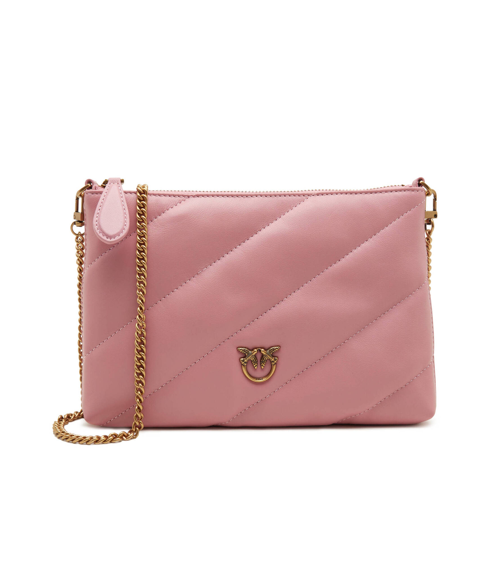 Кожаная сумка-мессенджер FLAT POUCH SHEEP NAPPA Pinko - пудро-розовый(100252 A0F2)