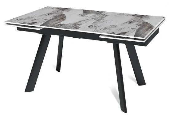Стол "СТОУН" 140-220, керамика Pandora глянцевый , опоры черный муар