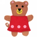 Мочалка-варежка для тела детская «Water Magic - Медведица Джулия», цвет коричневый 23*19 см (ZIP пакет)