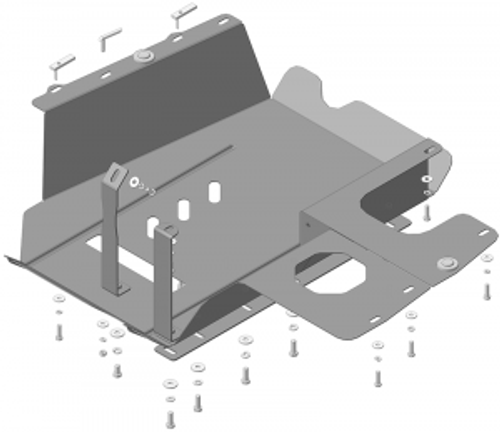 Защита КПП, Разд. коробки. 2 мм, Сталь. для Toyota Hiace 2004-н.в. MOTODOR.02566