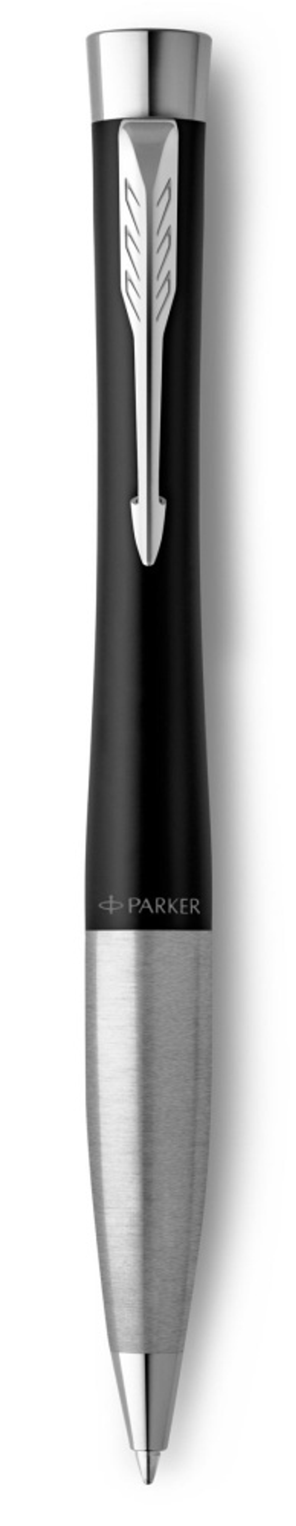 Шариковая ручка Parker Urban (матовый черный лак) Muted Black Chrome Trim, стержень: M, цвет чернил: blue/black, в подарочной упаковке.