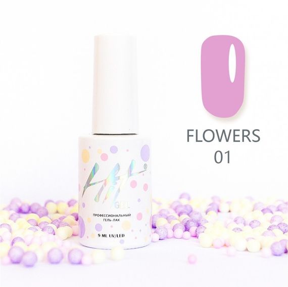 Гель-лак ТМ &quot;HIT gel&quot; Flowers №01, 9 мл