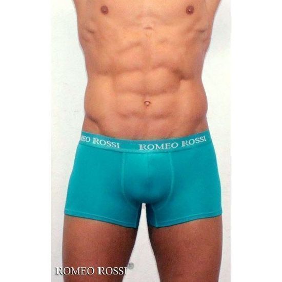 Мужские трусы боксеры c резинкой Romeo Rossi бирюзово-зеленые RR6005-07