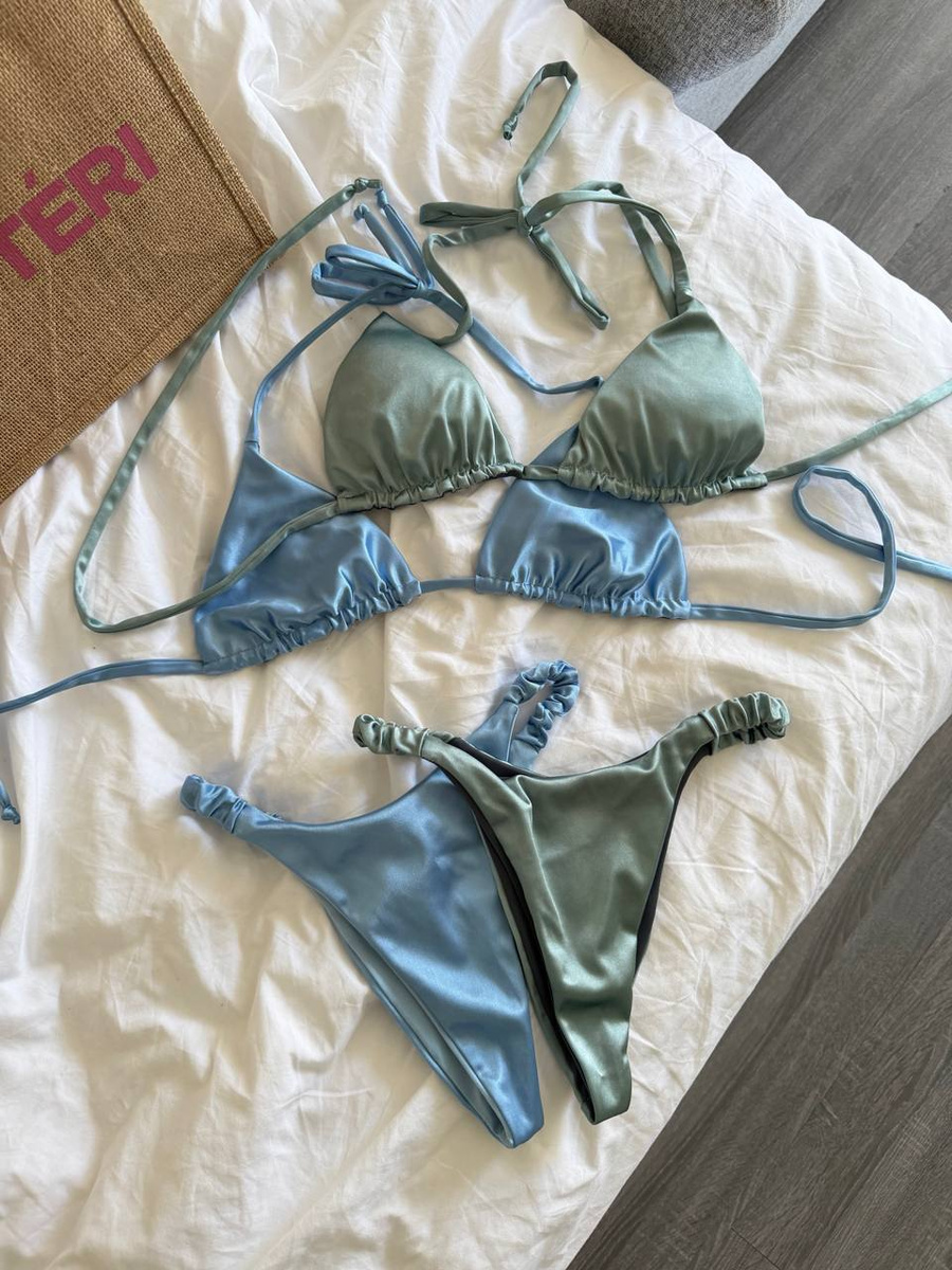 Трусики танга-сборка Pearl небо