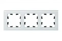 Рамка Systeme Electric ATLASDESIGN Nature 3-постовая стекло белый 38684