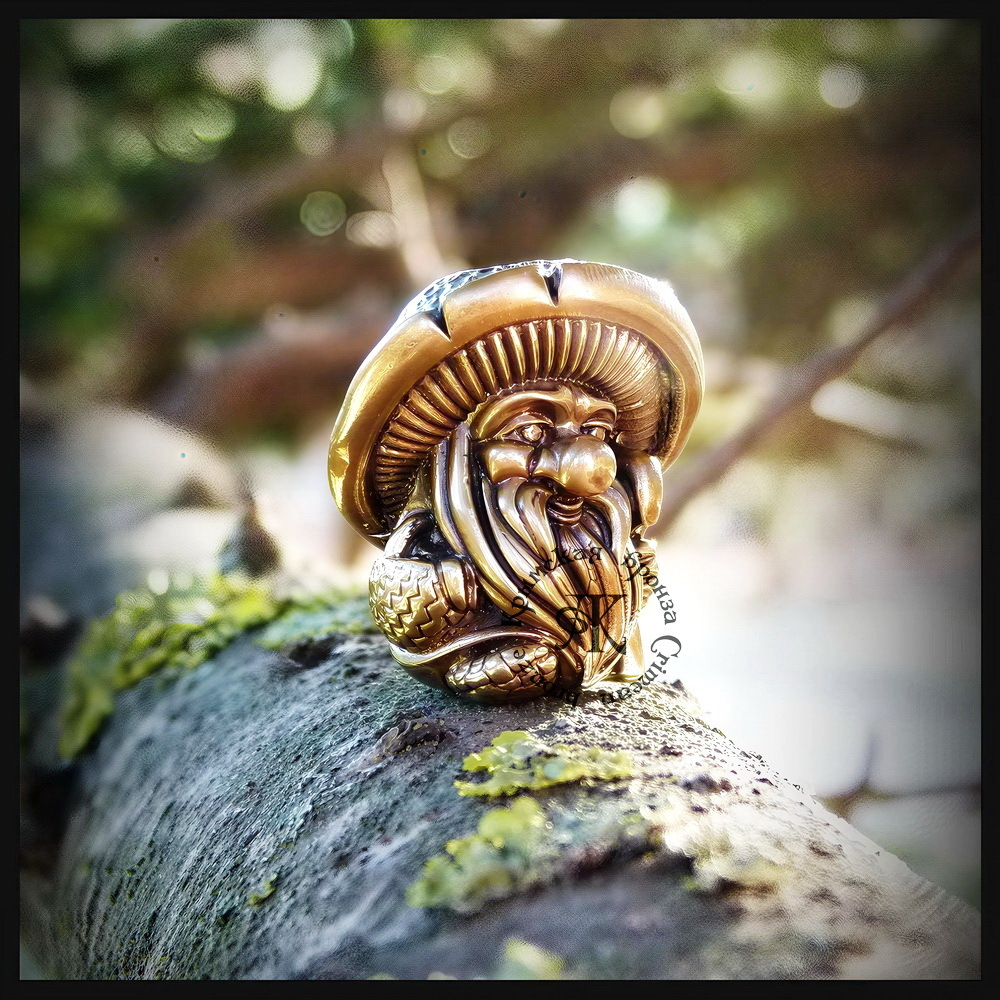 Бусина "Дух леса" для темляков или браслетов , латунь