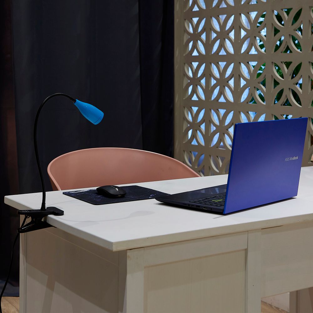 ULM-D501 4W-4000K BLUE Светильник настольный светодиодный прищепка. Механический выключатель. Синий. TM Uniel