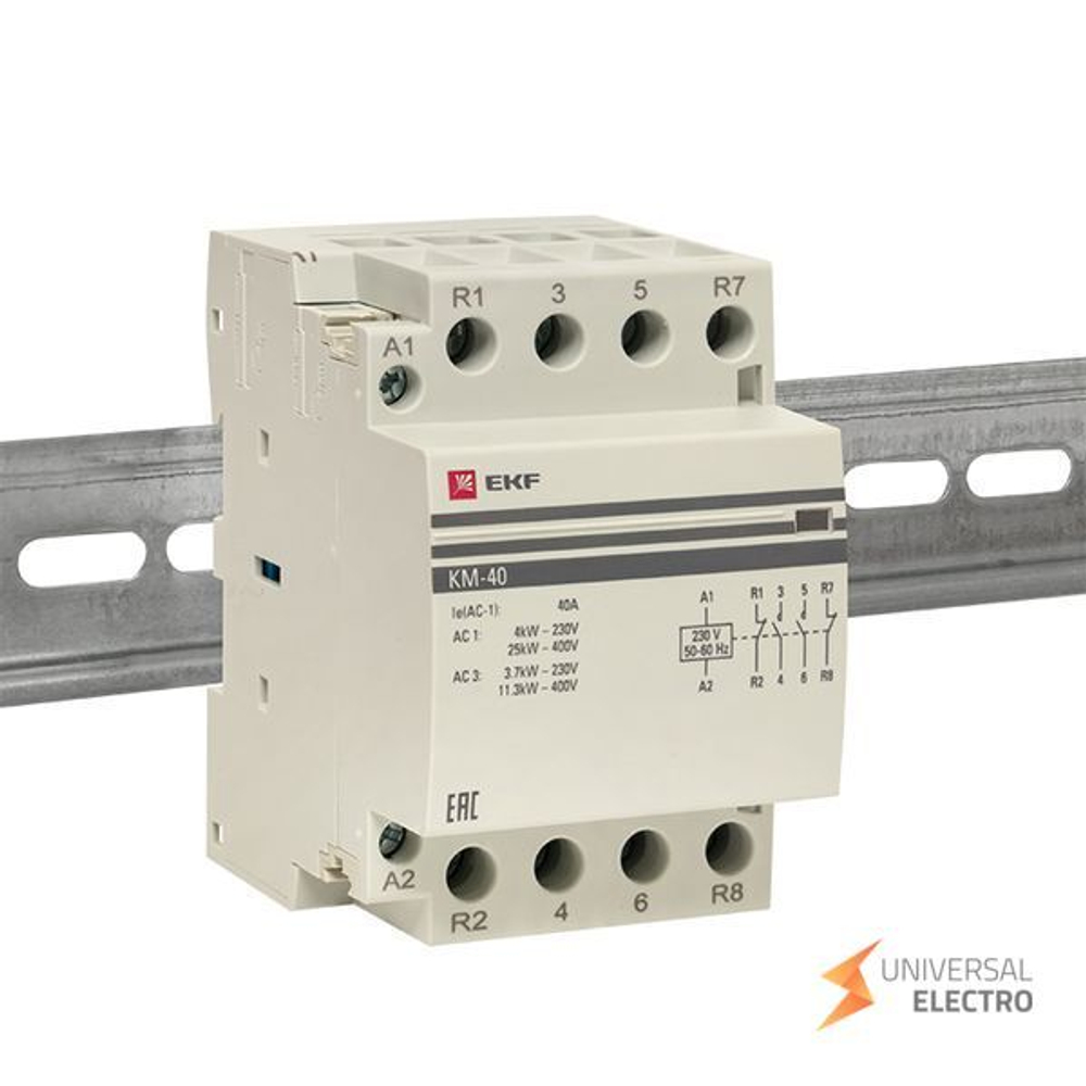 Контактор модульный КМ 40А 2NО+2NC (3 мод,) EKF PROxima