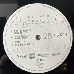 Виниловая пластинка LP Al Di Meola All Your Life A Tribute To The Beatles Recorded At Abbey Road Studios, London (Germany 2013)